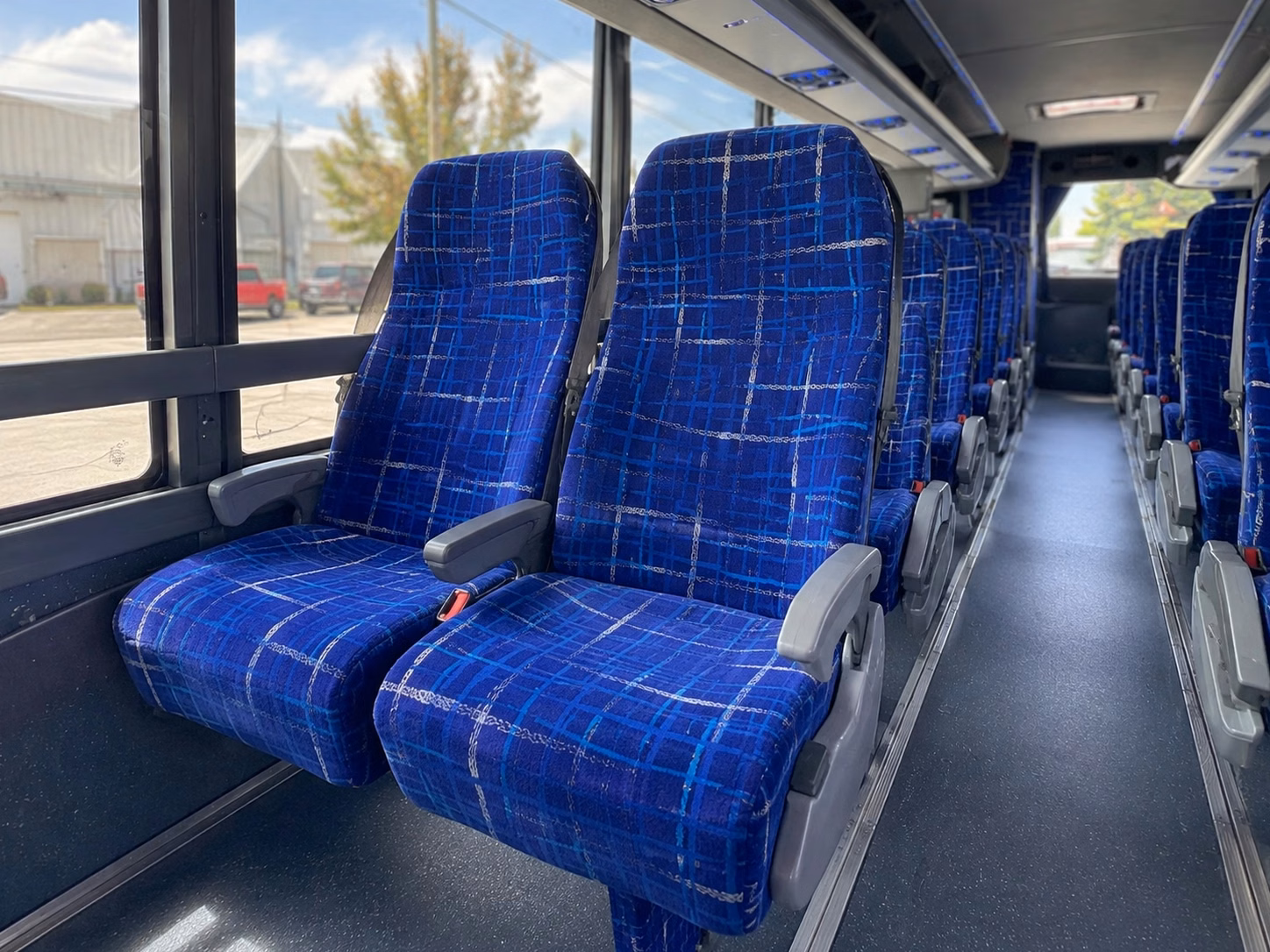 56 passenger charter bus inside